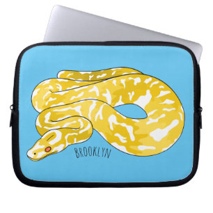 Burmese python snake cartoon illustration laptop sleeve