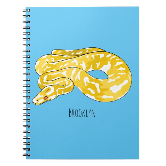 Burmese python snake cartoon illustration notebook (Front)
