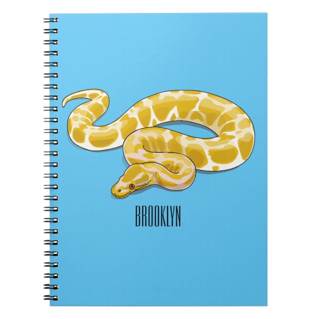 Burmese python snake cartoon illustration notebook (Front)