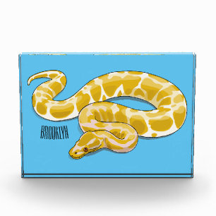 Burmese python snake cartoon illustration photo block