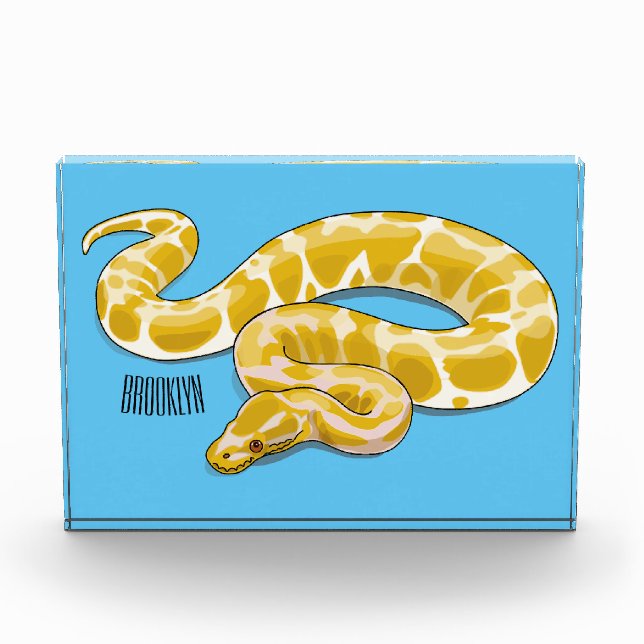 Burmese python snake cartoon illustration photo block (Front)