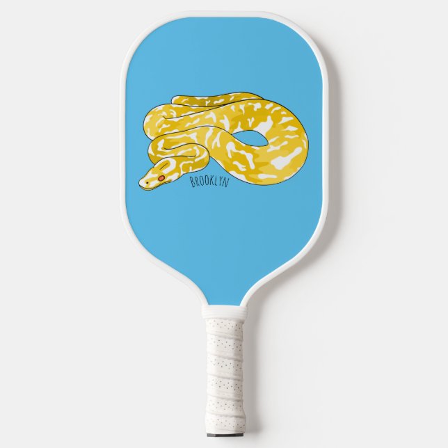 Burmese python snake cartoon illustration pickleball paddle (Front)
