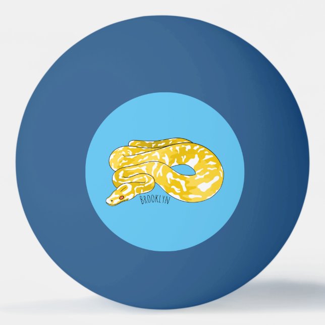Burmese python snake cartoon illustration  ping pong ball (Front)