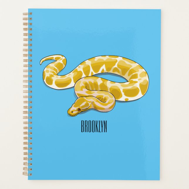 Burmese python snake cartoon illustration planner (Front)