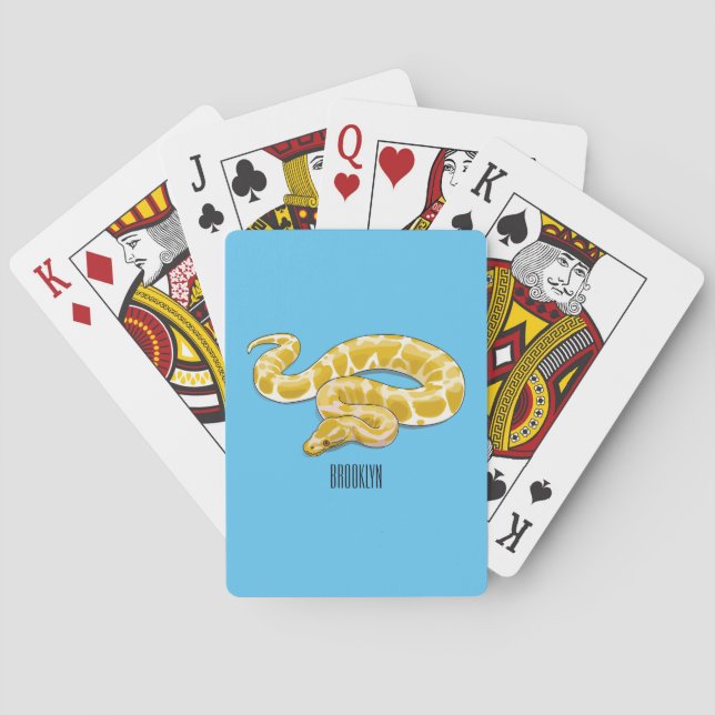 Burmese python snake cartoon illustration playing cards (Back)