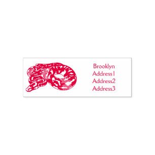 Burmese python snake cartoon illustration self-inking stamp