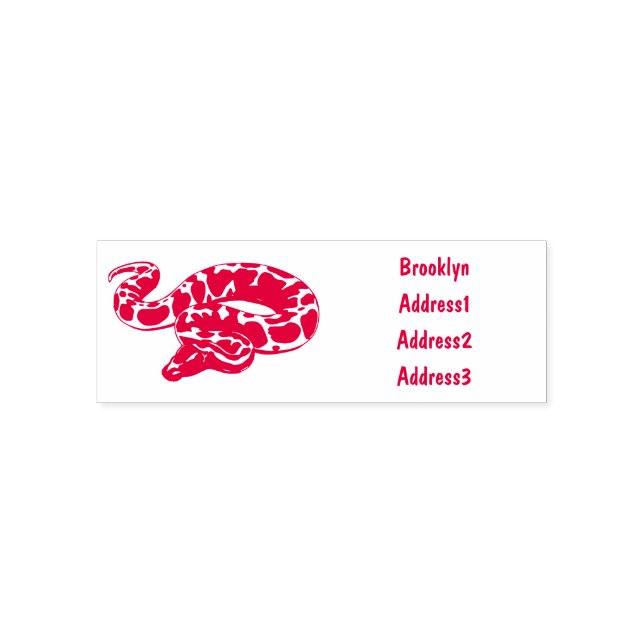 Burmese python snake cartoon illustration self-inking stamp (Design)