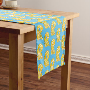 Burmese python snake cartoon illustration  short table runner