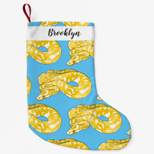 Burmese python snake cartoon illustration  small christmas stocking