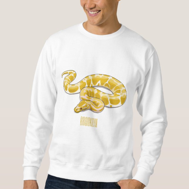 Burmese python snake cartoon illustration sweatshirt (Front)
