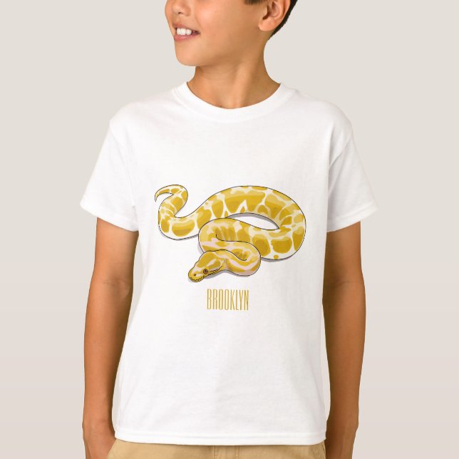 Burmese python snake cartoon illustration T-Shirt (Front)