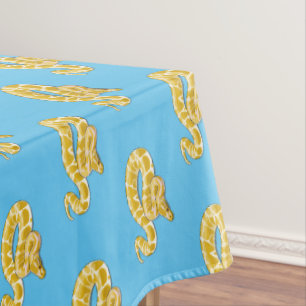 Burmese python snake cartoon illustration tablecloth