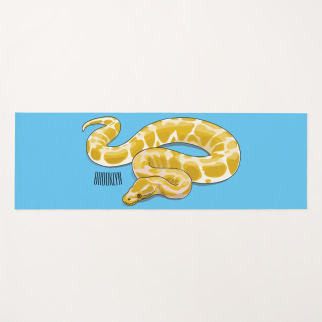 Burmese python snake cartoon illustration yoga mat (Front (Horizontal))
