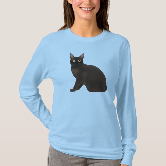 Burmese Sable Cat Women's Long Sleeve Shirt (Front)