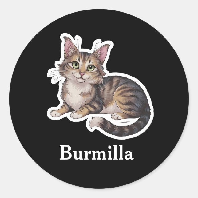 Burmilla Classic Round Sticker (Front)