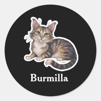 Burmilla Classic Round Sticker