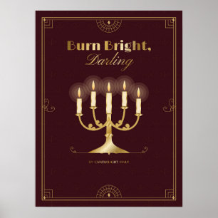 Burn Bright, Darling Art Deco Halloween Poster