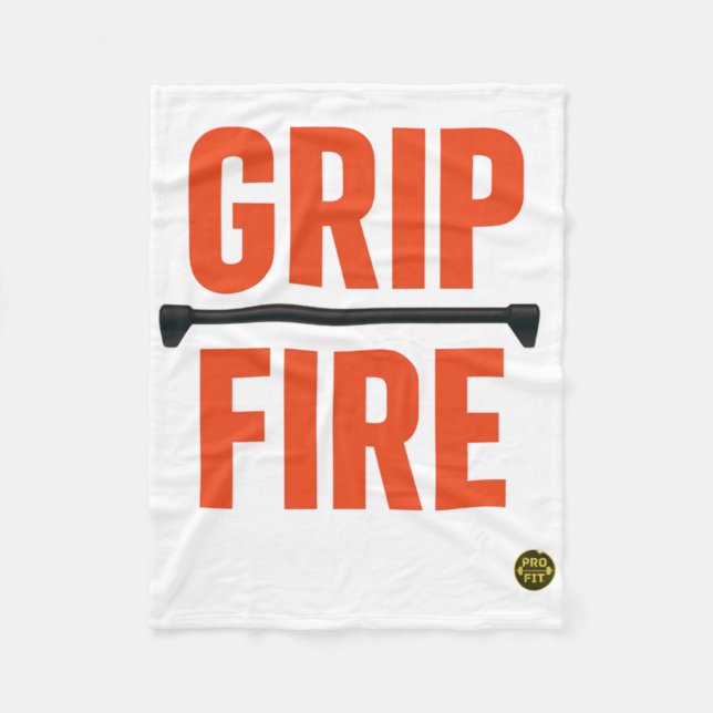 Burn From The Bar Grip Fire Pull-up Strength Power Fleece Blanket (Front)