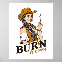 Burn It Down Vintage Western Yellowstone Cowgirl