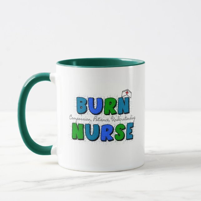 Burn Nurse Gifts--Artsy and Whimsical Design Mug (Left)