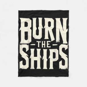 Burn The Ships Patriotic 4th Of July Independence Fleece Blanket