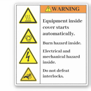 Burn Warning Label LB43