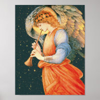 Burne-Jones Angel playing a flageolet Cardstock