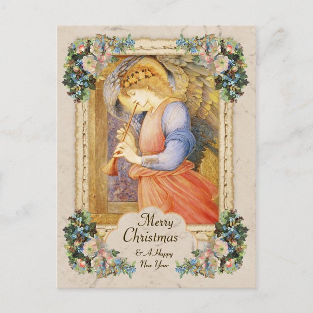 Burne-Jones Musician angel CC0806 Christmas Holiday Postcard (Front)