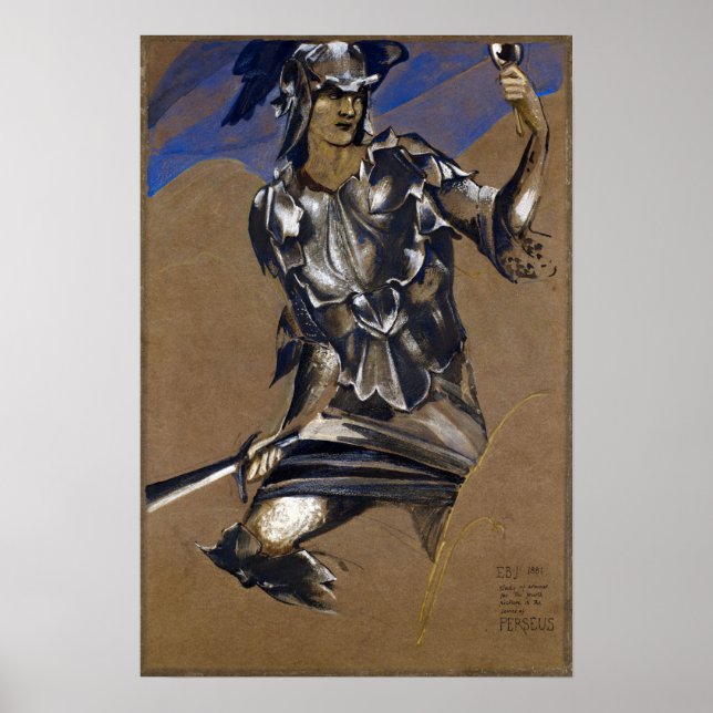 Burne-Jones - Study Of Perseus In Armour Poster (Front)