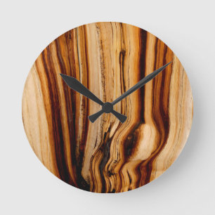 Burned Bristlecone Pine Tree Trunk Texture Round Clock