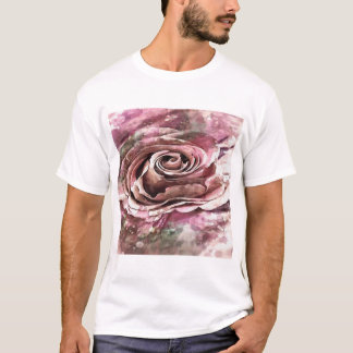 Burned Coral and Desert Mist Artistic Rose T-Shirt