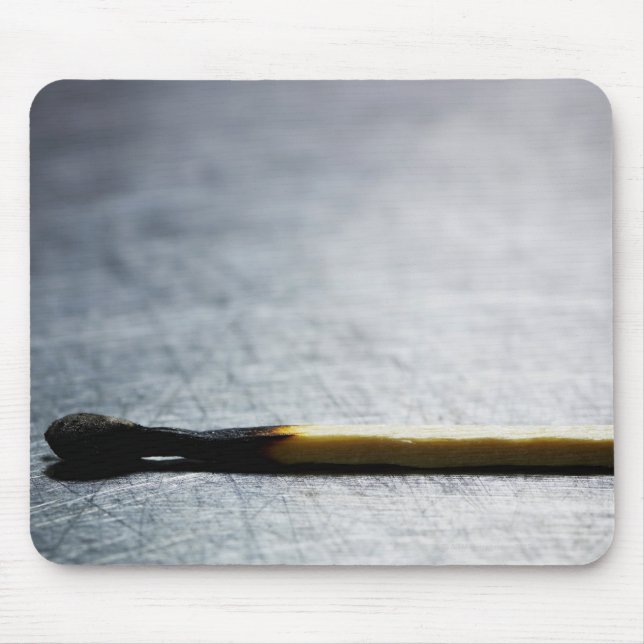 Burned match on stainless steel 2 mouse pad (Front)