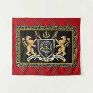 Burnett Clan Badge & Motto w/Lions Tapestry