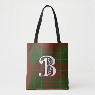 Burnett Clan Tartan Monogram Tote Bag