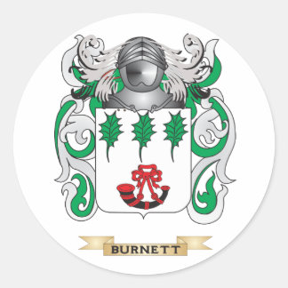 Burnett Coat of Arms (Family Crest) Classic Round Sticker