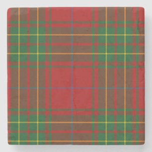Burnett Family Tartan Plaid Stone Coaster