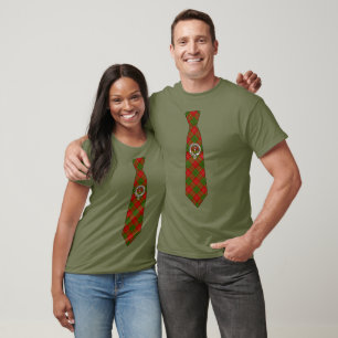 Burnett Scottish Clan Badge & Tartan Necktie  T-Shirt