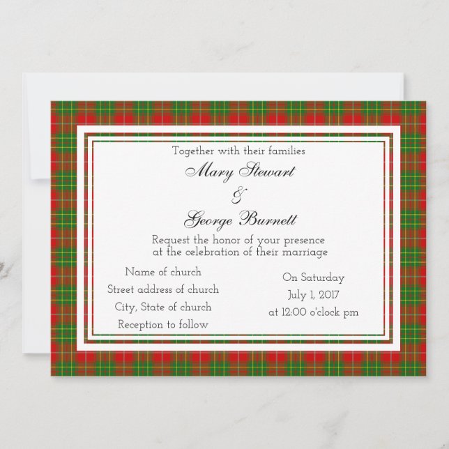 Burnett Scottish Wedding Invitation (Front)