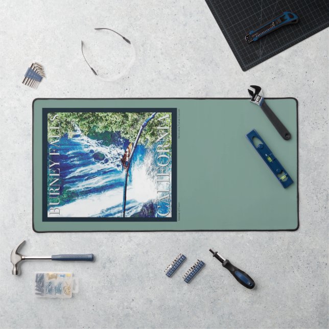 Burney Falls, CA Poster Desk Mat (Workstation)