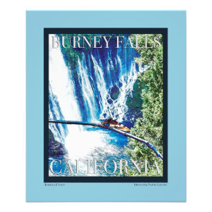 Burney Falls, CA Postser Photo Print