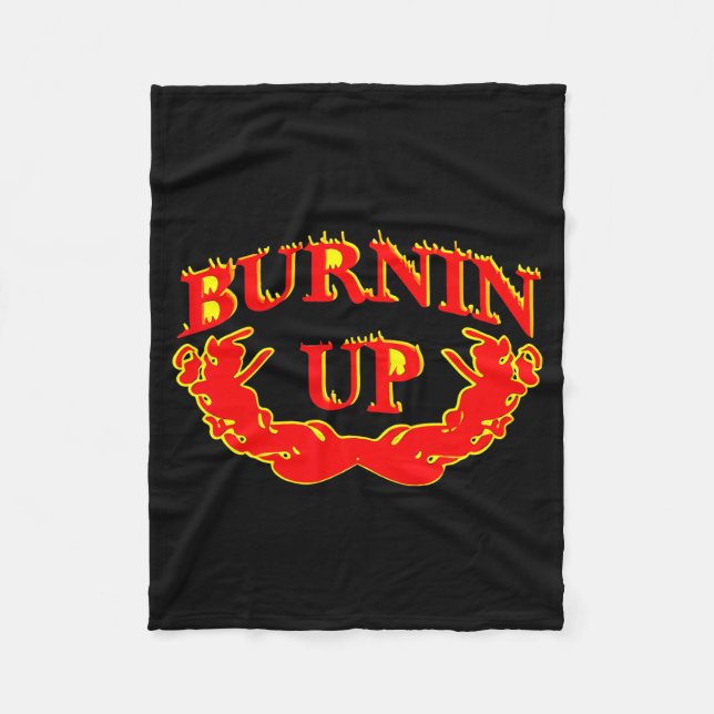 Burnin Up Flames Vintage  Fleece Blanket (Front)