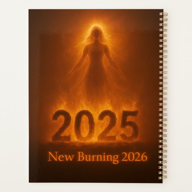 Burning 2025 New Year 2026 Fresh Start Artwork Planner (Back)