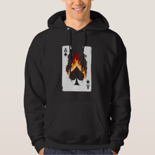 Burning Ace Of Spades - Vintage Favourite Card Gam Hoodie