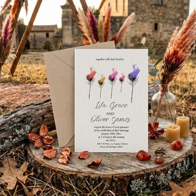 Burning Bloom Elegance Wedding Invitation (Creator Uploaded)