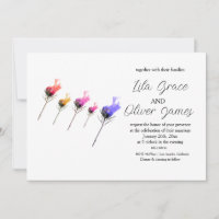 Burning Bloom Elegance Wedding Invitation