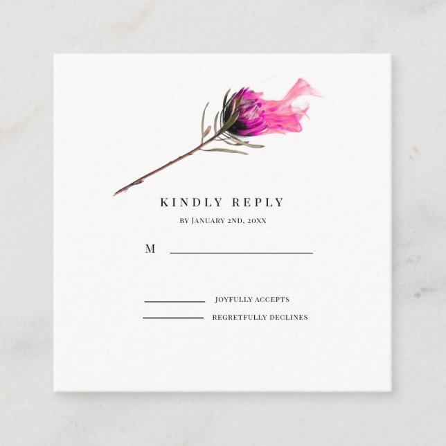 Burning Bloom Elegance Wedding RSVP Enclosure Card (Front)