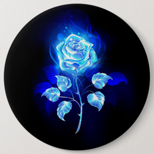 Burning Blue Rose 6 Cm Round Badge