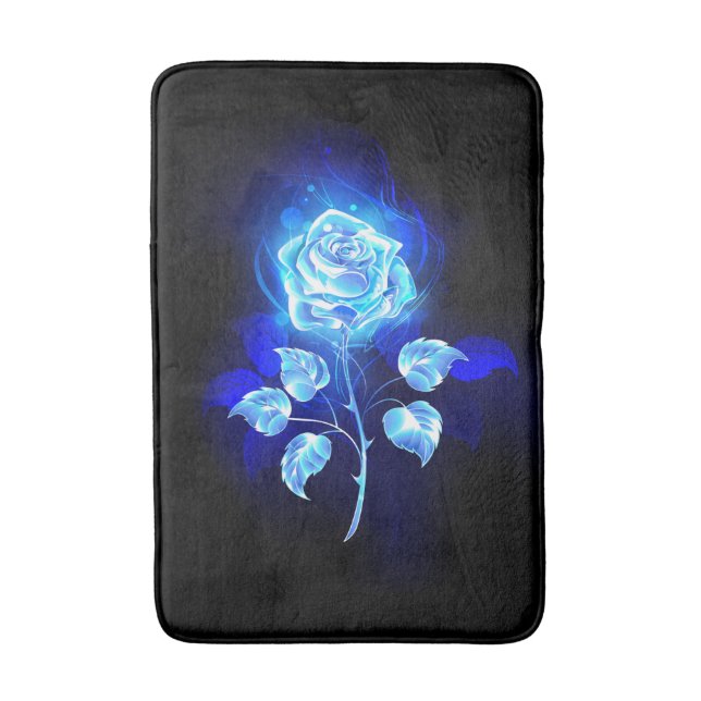 Burning Blue Rose Bath Mat (Front Vertical)