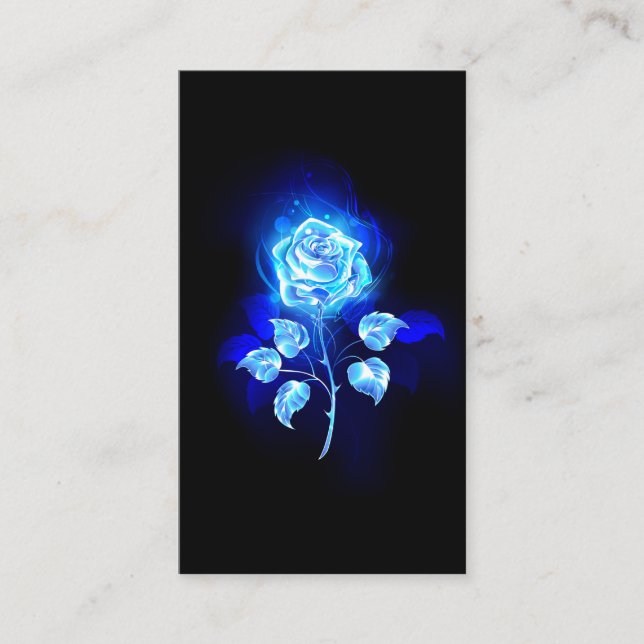 Burning Blue Rose Calling Card (Front)