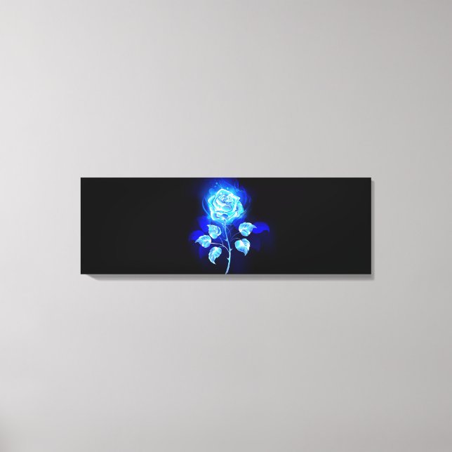 Burning Blue Rose Canvas Print (Front)